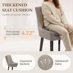 COLAMY Upholstered Dining Chairs Set of 4 with Mid Back and Wood Legs, Modern Accent Side Chairs for Living Room/Dining Room-Camel