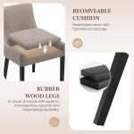 COLAMY Upholstered Dining Chairs Set of 4 with Mid Back and Wood Legs, Modern Accent Side Chairs for Living Room/Dining Room-Camel