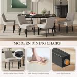 COLAMY Upholstered Dining Chairs Set of 4 with Mid Back and Wood Legs, Modern Accent Side Chairs for Living Room/Dining Room-Camel