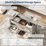 IDEALHOUSE 47.2" Coffee Table with Storage, Multi-Function Lift Top Coffee Table with Wooden Lift Tabletop, 2 Drawers and Hidden Compartment, Central Table for Living Room Home Office, Grey
