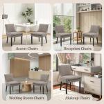 COLAMY Upholstered Dining Chairs Set of 4 with Mid Back and Wood Legs, Modern Accent Side Chairs for Living Room/Dining Room-Camel