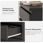 Black Tall 7 Drawer Dresser for Bedroom, Modern Wood Closet Dressers & Chests of Drawers with Jewelry Storage, 23.6" L*15.8" W*47.5" H in Large Vertical Dresser for Bedroom, Living Room, Nursery