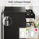 Black Tall 7 Drawer Dresser for Bedroom, Modern Wood Closet Dressers & Chests of Drawers with Jewelry Storage, 23.6" L*15.8" W*47.5" H in Large Vertical Dresser for Bedroom, Living Room, Nursery