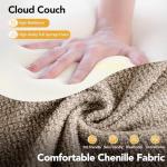 Rengue 105.5" Cloud Boneless Sectional Sofa for Living Room, 4-Seater L-Shaped Comfy Couch with Ottoman, 4 Pillows, Deep Seat Chenille Sofa, No Assembly Required (Beige) 72h to Restore