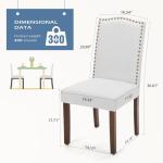 DUMOS Upholstered Dining Chairs，Set of 6 Fabric Dining Room Kitchen Chair with Nailhead Trim and Wood Legs, Modern Side Chairs for Living Light Grey