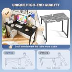 DUMOS 44 in Computer Desk for Home Office, Modern Study Work Table Simple Style for Bedroom, Writing Desks with X-Shaped Reinforcement, Black