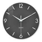 XFM Modern Wall Clock 12 Inch Silent Wall Clocks Battery Operated Grey Simple Minimalist Decorative for Bedroom Kitchen Living Room Home Office