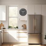 XFM Modern Wall Clock 12 Inch Silent Wall Clocks Battery Operated Grey Simple Minimalist Decorative for Bedroom Kitchen Living Room Home Office