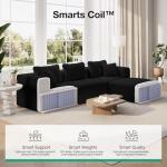 Novilla 141" Modular Sectional Sofa, Modern Cloud Sectional Couch with Smarts Coil® Support, L-Shape Boneless Couch for Living Room Apartments Bedroom, No Assembly Required (6 Seat)