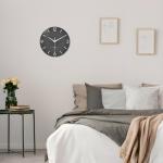 XFM Modern Wall Clock 12 Inch Silent Wall Clocks Battery Operated Grey Simple Minimalist Decorative for Bedroom Kitchen Living Room Home Office