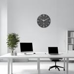 XFM Modern Wall Clock 12 Inch Silent Wall Clocks Battery Operated Grey Simple Minimalist Decorative for Bedroom Kitchen Living Room Home Office