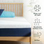 Zinus 12 Inch Queen Cooling Comfort Hybrid Mattress [New Version], Fiberglass Free, Medium Firm Feel, Motion Isolation, Certified Safe Foams & Fabric