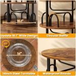 Aheaplus 6 Tier Rotating Bookshelf Tower, Revolving Bookcase, 360° Round Spinning Book Shelf, Narrow Swivel Bookshelves Vertical Turning Corner Bookshelf Organizer for Small Space, Rustic Brown