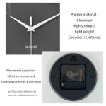 XFM Modern Wall Clock 12 Inch Silent Wall Clocks Battery Operated Grey Simple Minimalist Decorative for Bedroom Kitchen Living Room Home Office