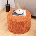 Round Pouf Ottoman 20 x 20 x 14 Inches Boho Poof Home Decor Floor Pouffe Ottoman Foot Rest for Couch Sofa Bean Bag Chairs Living Room Bedroom (Burnt Orange)