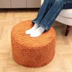 Round Pouf Ottoman 20 x 20 x 14 Inches Boho Poof Home Decor Floor Pouffe Ottoman Foot Rest for Couch Sofa Bean Bag Chairs Living Room Bedroom (Burnt Orange)