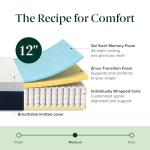 Zinus 12 Inch Queen Cooling Comfort Hybrid Mattress [New Version], Fiberglass Free, Medium Firm Feel, Motion Isolation, Certified Safe Foams & Fabric