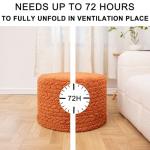 Round Pouf Ottoman 20 x 20 x 14 Inches Boho Poof Home Decor Floor Pouffe Ottoman Foot Rest for Couch Sofa Bean Bag Chairs Living Room Bedroom (Burnt Orange)