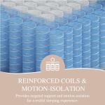 Sleepmax Queen Mattress 14 Inch - Hotel-Collection Hybrid Mattress Pain Relief - Extra Lumbar & Hip Support - Cooling Gel Bed in a Box Spine Alignment - CertiPUR-US, Fiberglass-Free, 365-Night Trial