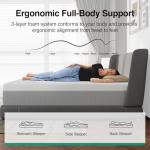 Novilla Bliss Cooling Queen Size Mattress, 12 Inch Gel-Infused Memory Foam Mattress Queen Size in a Box with Cool-Touch Nylon Cover, Pressure Relief & Body Support with CertiPUR-US Certified Foam