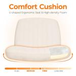 NEO CHAIR Criss Cross Chair with Wheels Home Office Cross Legged Armless Chairs Ergonomic Adjustable Computer Desk Task Wide Seat for Bedroom Vanity Comfy Swivel (Beige)