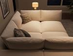 120" Cloud Sectional Couch | Oversize Boneless Couches for Living Room | 4 Seater Modern L-Shape Sofa | Ivory White