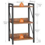 HOOBRO Bookshelf, 3-Tier Industrial Bookcase, Book Shelf Storage Organizer, Small Bookshelf with Metal Frame for Living Room, Bedroom, Home Office, Kitchen, Rustic Brown and Black BF71SJ01