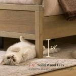 Jocisland Solid Wood King Size Bed Frame, 57" Tall Farmhouse Platform Beds, Upholstered Line Wingback Headboard, Deep Button Tufted, No Box Spring Needed, Easy Assembly, Gray Wash