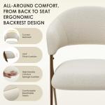 COLAMY Dining Chairs Set of 4, Mid Century Modern Dining Room Kitchen Dinner Chairs with Iron Legs, Open Back and Padded Seat, for Living Room/Bedroom/Restaurant/Cafe, Beige