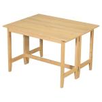 Merax Farmhouse Wood Extendable Dining Table with Drop Leaf for Small Places, Modern Freestanding Scalable Desk for Kitchen & Living Room, Natural