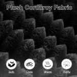 134" U-Shaped Cloud Couch Sectional, Oversized Modular Boneless Sleeper Sofa with Side Pockets & Cup Holders, 4-Seater Modern Deep Seat Corduroy Couch for Living Room, No Assembly Required, Black