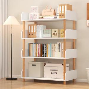 4-Tier Open Bookcase with Extra-Deep Shelves - Modern Display Bookshelf Premium Solid Wood for Living Room, Home Office & Bedroom, 11.8in Deep Storage Cabinet, Warm White (Warm White, Extra Large, 4)