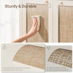 SICOTAS Rattan Sideboard Buffet Cabinet with Storage - Large Credenza with 4 Doors & 2 Drawers, Boho Coffee Bar Cabinets Console Buffet Table for Dining Room, Hallway, Kitchen