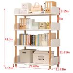 4-Tier Open Bookcase with Extra-Deep Shelves - Modern Display Bookshelf Premium Solid Wood for Living Room, Home Office & Bedroom, 11.8in Deep Storage Cabinet, Warm White (Warm White, Extra Large, 4)