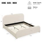 Christopher Knight Home Lanet Linen Upholstered King Size Bed Frame with Headboard, Modern King Bed Frame and Headboard, Wooden Slats Support, Easy Assembly, No Box Spring Needed, Beige
