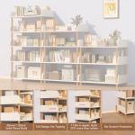 4-Tier Open Bookcase with Extra-Deep Shelves - Modern Display Bookshelf Premium Solid Wood for Living Room, Home Office & Bedroom, 11.8in Deep Storage Cabinet, Warm White (Warm White, Extra Large, 4)