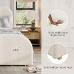 Christopher Knight Home Lanet Linen Upholstered King Size Bed Frame with Headboard, Modern King Bed Frame and Headboard, Wooden Slats Support, Easy Assembly, No Box Spring Needed, Beige