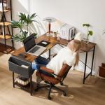 Sweetcrispy L Shaped Desk Computer Gaming Corner Table 51 Inch Home Office Writing Student Work PC Workstation with Side Storage Bag CPU Stand for Bedroom Small Spaces