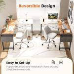 Sweetcrispy L Shaped Desk Computer Gaming Corner Table 51 Inch Home Office Writing Student Work PC Workstation with Side Storage Bag CPU Stand for Bedroom Small Spaces