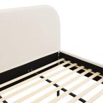 Christopher Knight Home Lanet Linen Upholstered King Size Bed Frame with Headboard, Modern King Bed Frame and Headboard, Wooden Slats Support, Easy Assembly, No Box Spring Needed, Beige