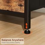 LOAKEKEL Night Stand Set 2, Bed Side Table with 2 Fabric Drawers, Nightstand with Open Storage Shelf for Bedroom, Small End Tables Living Room, Rustic Brown, HETS002BR