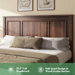 AMERLIFE 52.2" Farmhouse King Bed Frame with Tall -Panel Headboard & Footboard, Wood Platform Bed Frame with 3 Large Storage Drawers, Noiseless, No Box Spring Needed, Rustic Brown