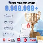 Primy Office Chair, Ergonomic Leather Desk Chair with Flip-up Armrests, Big and Tall High Back Executive Computer & Gaming Chair with Footrest, Comfy Padded, Rocking Function and Lumbar Support(Black)