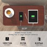 LIDYUK End Table with Charging Station, Flip Top Side Table with USB Ports and Outlets, Nightstand for Small Spaces, Bedside Tables with Storage Shelf for Living Room, Bedroom, Dark Cherry