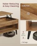 VASAGLE Lift Top Coffee Table, Lift Tabletop Dining Table, Gas Spring, Hidden Compartment, Open Storage Shelf, for Living Room, Home Office, Honey Brown ULCT268KB01S