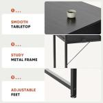 DUMOS 32" Home Office Computer Desk with Drawers, Small Gaming Writing Study Table with Storage Side Bag, Headphone Hook and Adjustable Feet for Bedroom Black