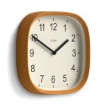JONES CLOCKS® Sprite wall Clock | Modern Retro Rounded Square Clock | 10 inch | Mustard Yellow | Easy to Read Numbers | Perfect for Kitchen or Office