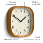 JONES CLOCKS® Sprite wall Clock | Modern Retro Rounded Square Clock | 10 inch | Mustard Yellow | Easy to Read Numbers | Perfect for Kitchen or Office