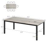 GarveeHome 70.8 in Industrial Dining Table for 6, Wooden Long Dinner Table with Mortise Tenon Design, Kitchen Table with Sturdy Metal Legs, for Dining Room Home Office Living Room, Grey