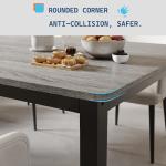 GarveeHome 70.8 in Industrial Dining Table for 6, Wooden Long Dinner Table with Mortise Tenon Design, Kitchen Table with Sturdy Metal Legs, for Dining Room Home Office Living Room, Grey